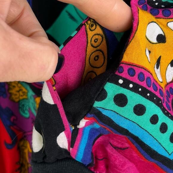 Vintage Box Office Jacket 80s Lightweight Floral Print Short Waist - Picture 5 of 10